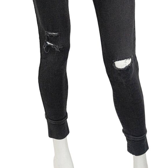 The Kooples Black Jean Joggers ripped Distressed drawstring Women's 2XS 26w - Picture 8 of 10